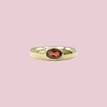 vintage gypsy granaat solitair ring