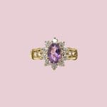 vintage ring amethist cluster ladydi
