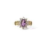 vintage ring amethist en zirkonia cluster cz