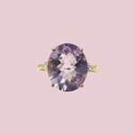 vintage ring grote amethist en diamant