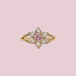 vintage ring bloemetje roze