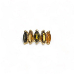 vintage kwarts ring citrien en rookkwarts 9k goud