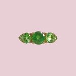 vintage ring groene granaat 9 karaat goud