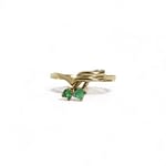 vintage ring twee smaragden gouden ring