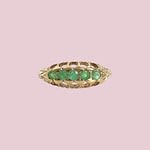 vintage smaragd ring 5 steens boot ring