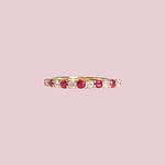 vintage rij ring robijn en diamant