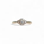 vintage ring witgoud met diamant cluster