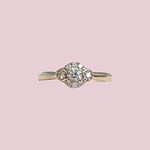 vintage ring witgoud diamant cluster