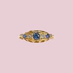 vintage saffier en diamant boot ring