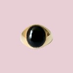 onyx zegelring van goud 9 karaat