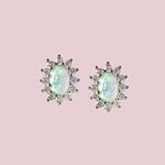 opaal oorbellen cluster 9k goud studs