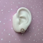 vintage diamant cluster oorknopjes 9 karaat goud