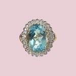vintage cocktail ring topaas en diamant cluster