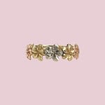 vintage ring bloemetjes 9k goud