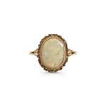 vintage ring opaal cabochon goud