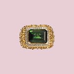 vintage ring toermalijn citrien en diamant