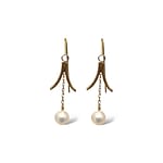 parel hanger oorbellen van goud vintage