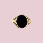 vintage onyx signet ring van 9 karaat goud
