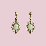 vintage opaal oorhangers 9 karaat goud
