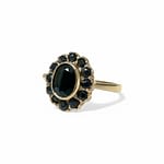 vintage entourage ring saffier cluster 9kt
