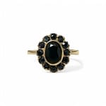 vintage saffier cluster ring 9 kt goud