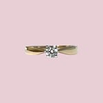 vintage diamant solitaire ring 0.15 ct diamant geelgoud