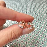vintage gouden hartje diamant oorstekers