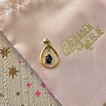 vintage gouden saffier hanger in druppel vorm