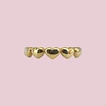 gouden ring met hartjes band van 9 karaat