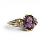 vintage amethist ring met diamantjes van 9k goud