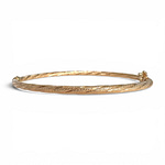 vintage bangle armband met textuur en twist 9k goud