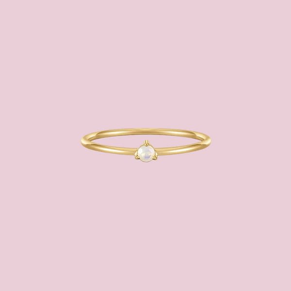 gouden ring met geboortesteen 14k