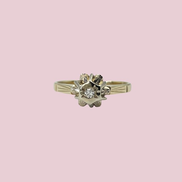 vintage diamant ring art deco stijl