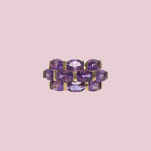 vintage amethist ring statement ring