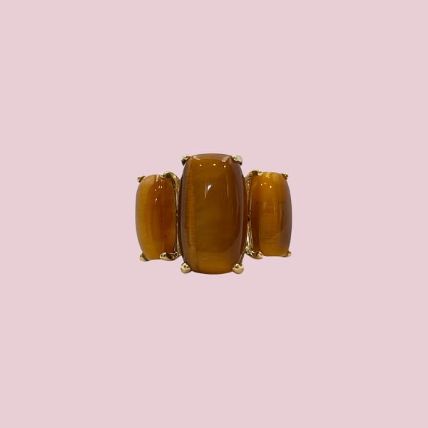 vintage tijgeroog ring trilogie tiger eye