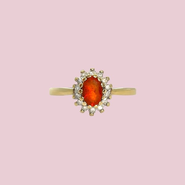 vuuropaal vintage ring diamant cluster goud
