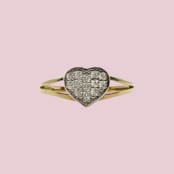 ring zirkonia cluster hartje van goud met cz