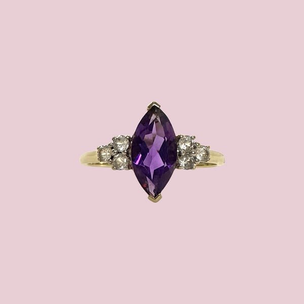 vintage ring amethist markies geslepen