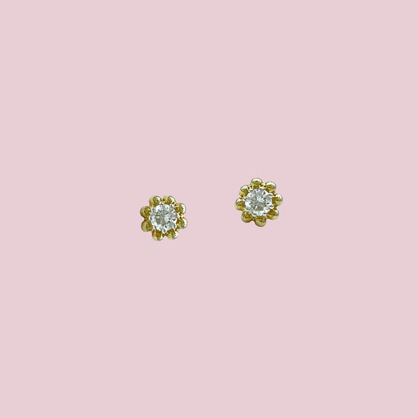 diamant oorknopjes goud