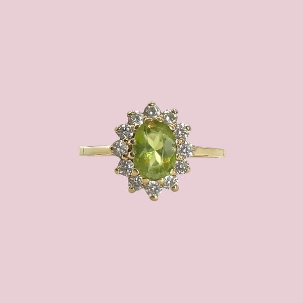 vintage ring peridoot cluster