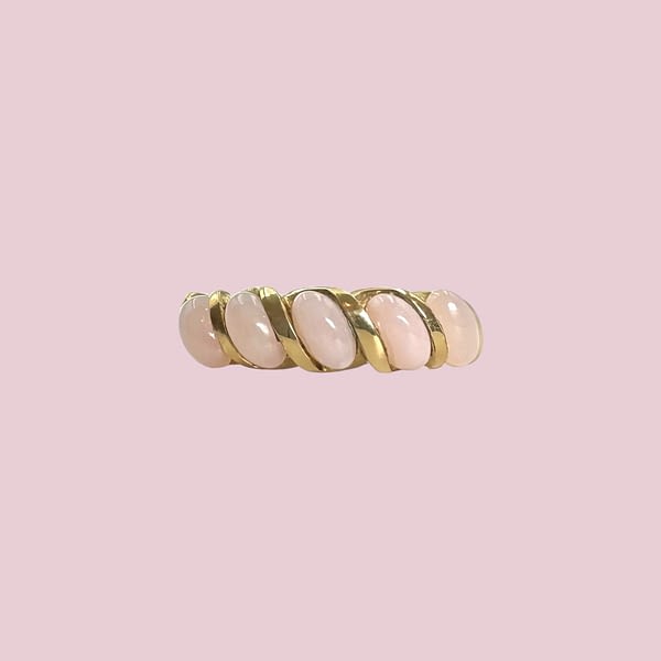 vintage ring rozenkwarts goud
