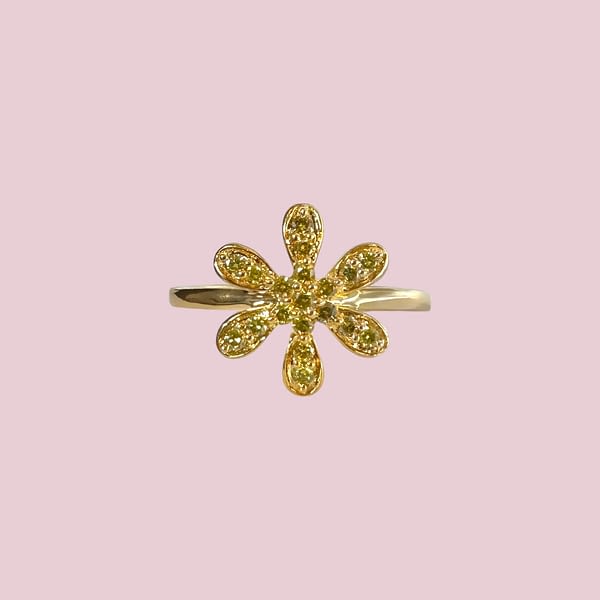 vintage ring bloem diamant