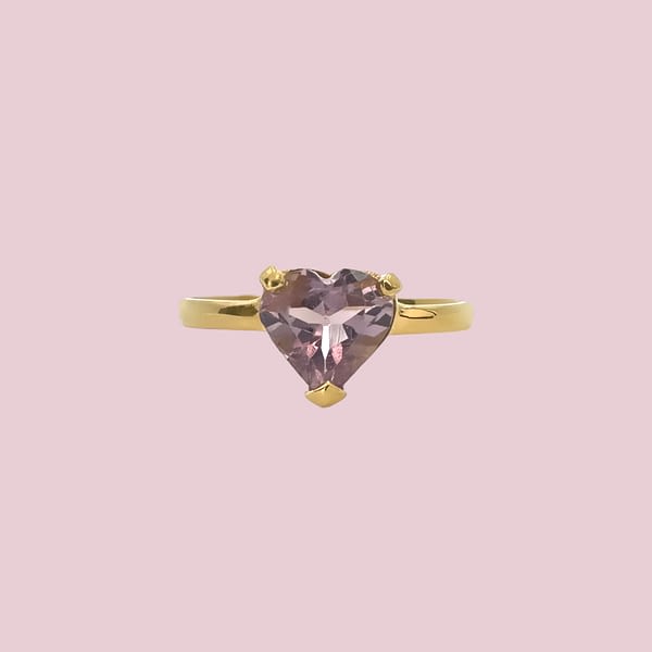 vintage ring paars hart cz