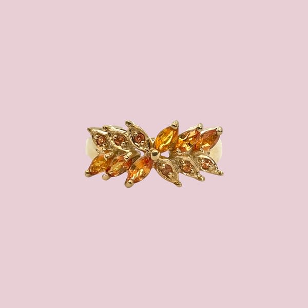 vintage ring citrien cluster markies geslepen