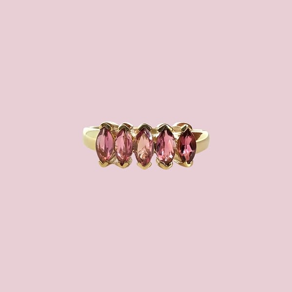 vintage ring met roze toermalijn