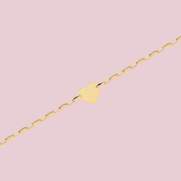gouden armbandje hart schakel 9k