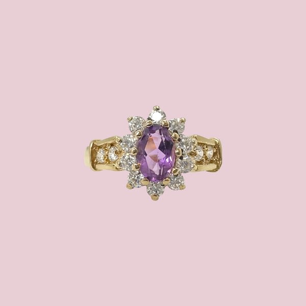 vintage ring amethist cluster ladydi