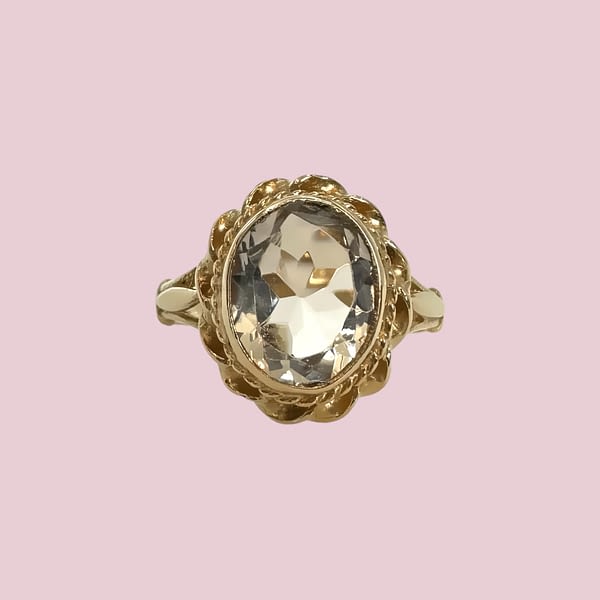 vintage ring rookkwarts goud