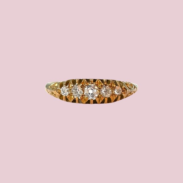 antieke 18 karaat ring met diamant