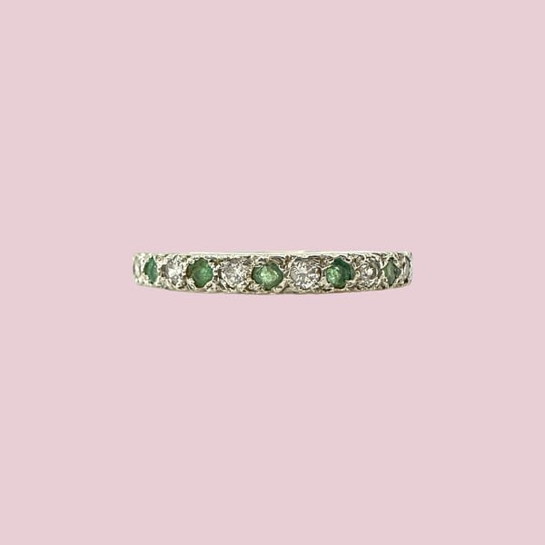 vintage smaragd rij ring